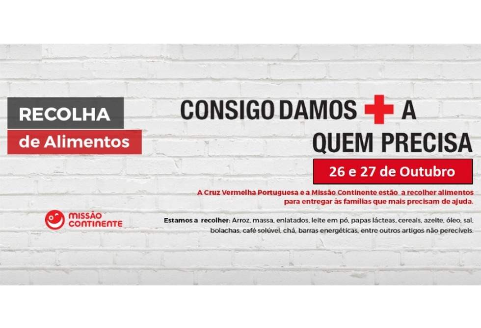CRUZ VERMELHA PORTUGUESA E MISSÃO CONTINENTE JUNTAS EM RECOLHAS ALIMENTAR