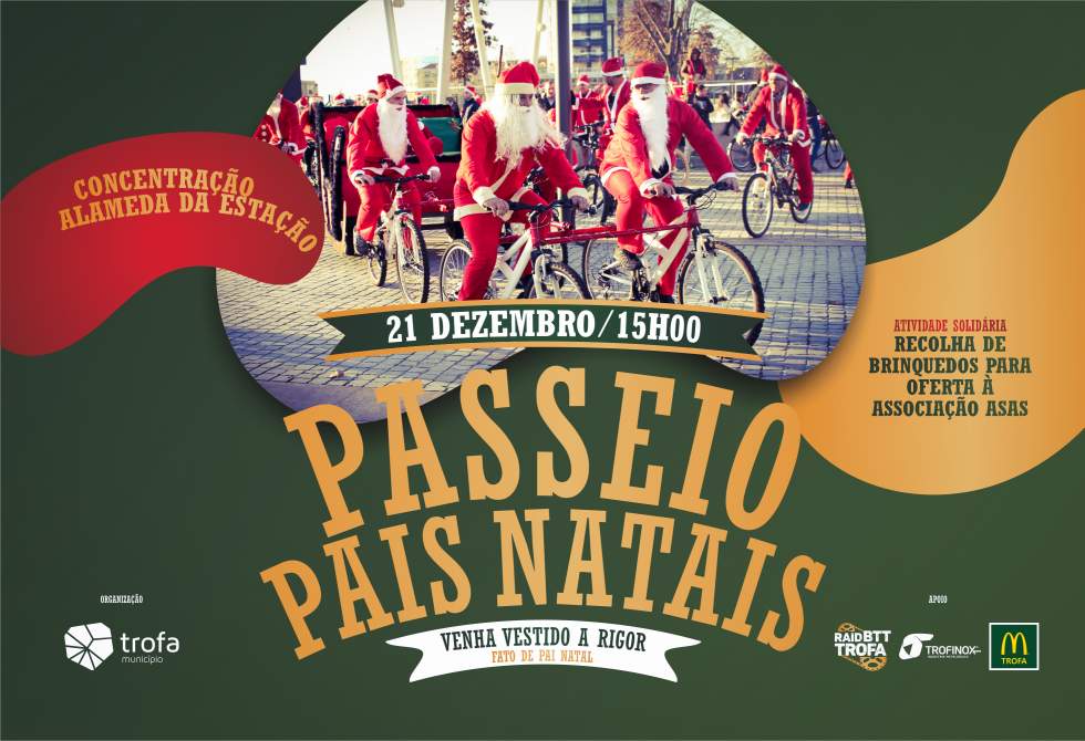 PAIS NATAIS EM BICICLETA VÃO PERCORRER O CENTRO DA TROFA 