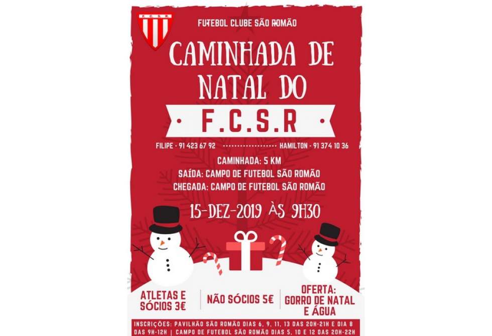 FUTEBOL CLUBE DE SÃO ROMÃO ABRE INSCRIÇÕES PARA CAMINHADA DE NATAL 