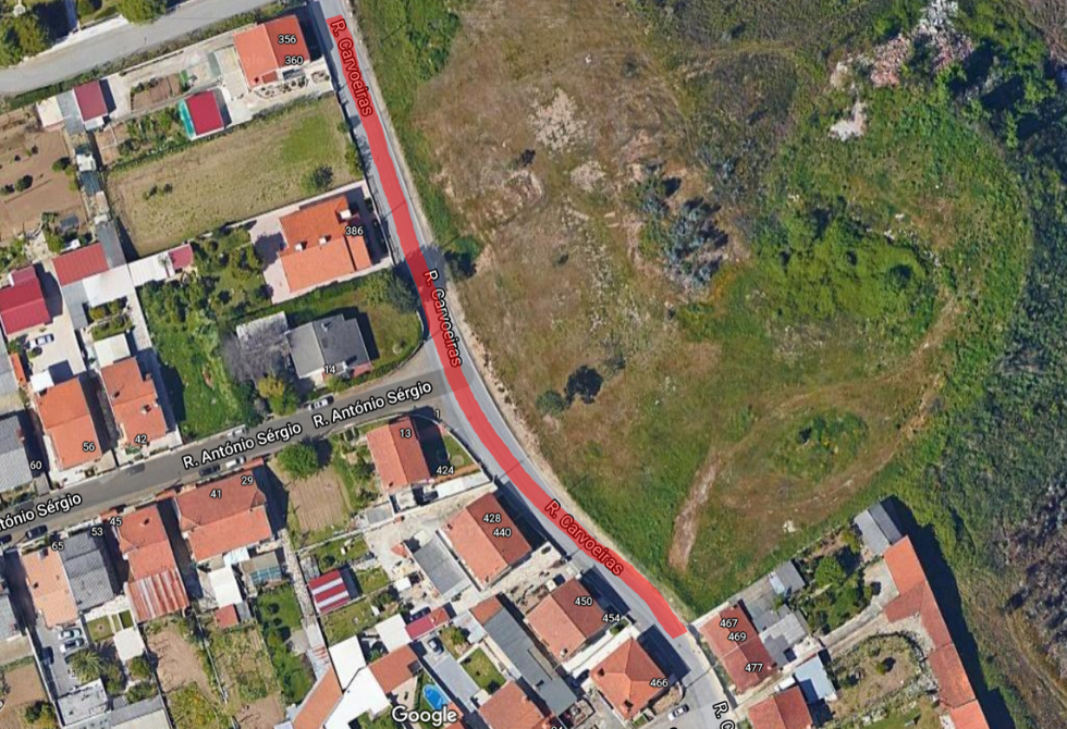 AVISO: RUA DAS CARVOEIRAS COM ESTREITAMENTO DE VIA PARA REQUALIFICAÇÃO DE PASSEIOS