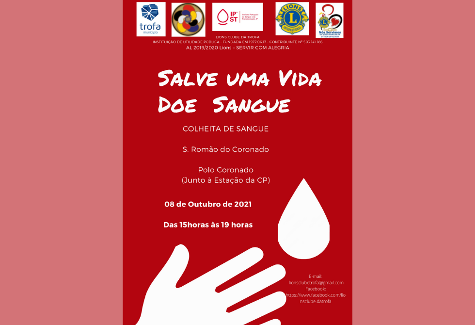 LIONS CLUBE DA TROFA PROMOVE COLHEITA DE SANGUE NO POLO DA CÂMARA MUNICIPAL NO CORONADO