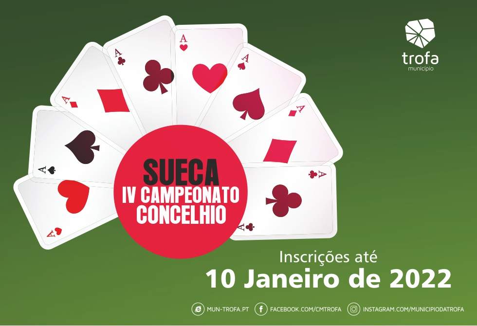 INSCRIÇÕES PARA O CAMPEONATO CONCELHIO DE SUECA COM DATA ALARGADA