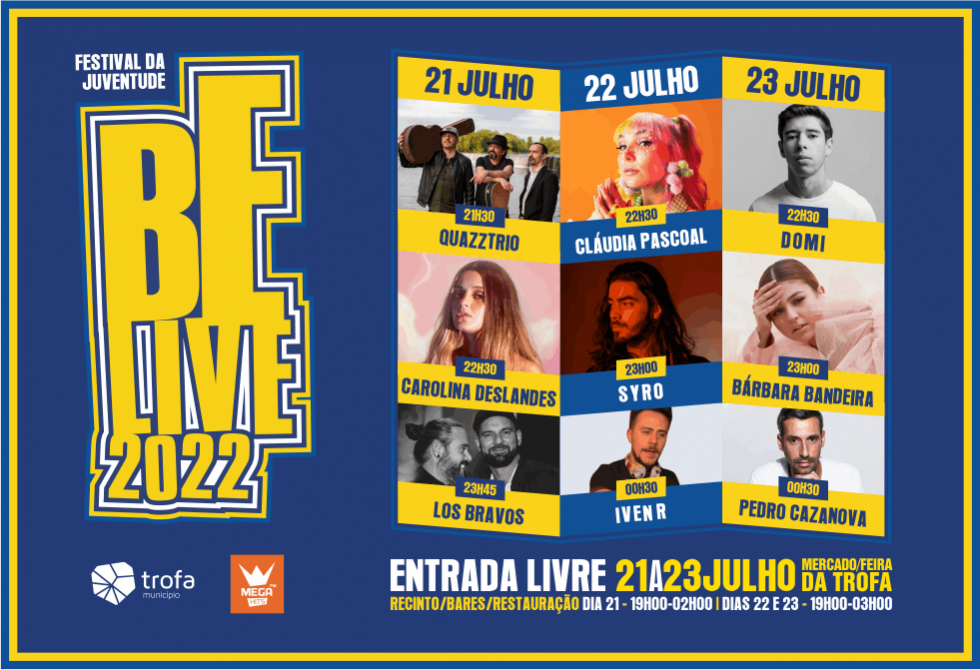 CAROLINA DESLANDES, BÁRBARA BANDEIRA, SYRO, CLÁUDIA PASCOAL, DOMI E QUAZZTRIO MARCAM FESTIVAL BELIVE TROFA 2022