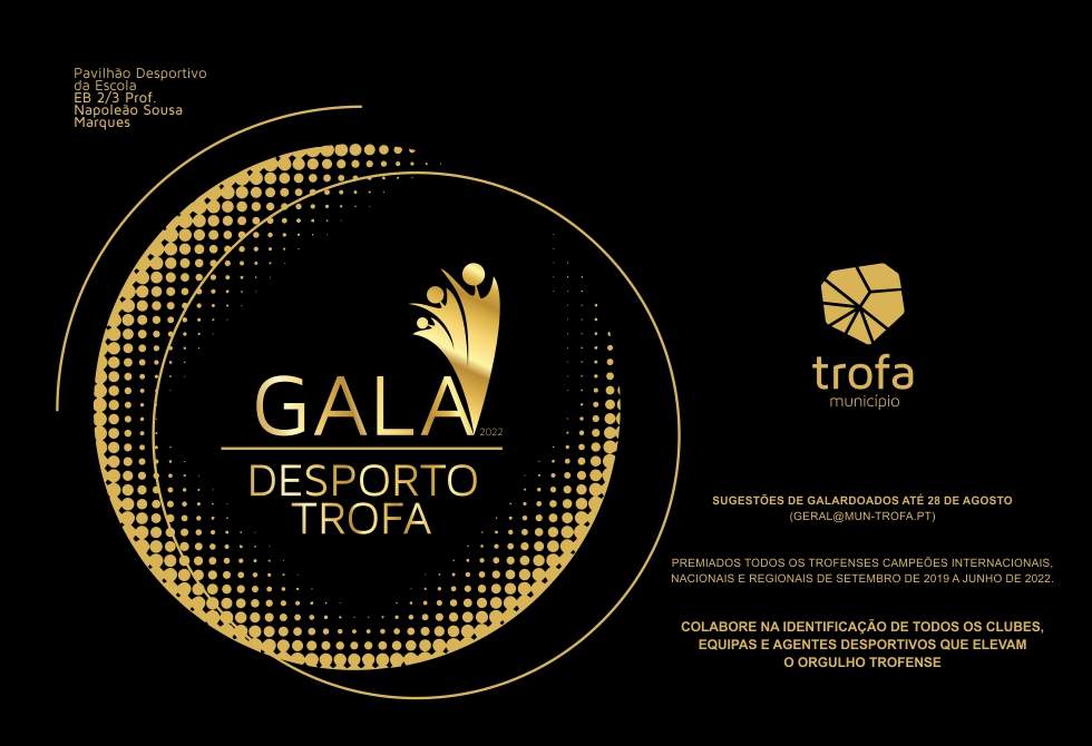 CÂMARA DA TROFA VAI RECONHECER CAMPEÕES NA V GALA DE DESPORTO