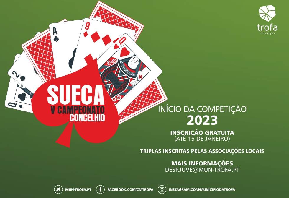 ABERTAS INSCRIÇÕES PARA O V CAMPEONATO CONCELHIO DE SUECA DA TROFA