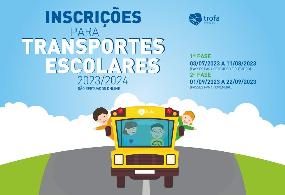 CANDIDATURAS PARA TRANSPORTE ESCOLAR PARA O ANO LETIVO 2023/2024 JÁ ESTÃO ABERTAS