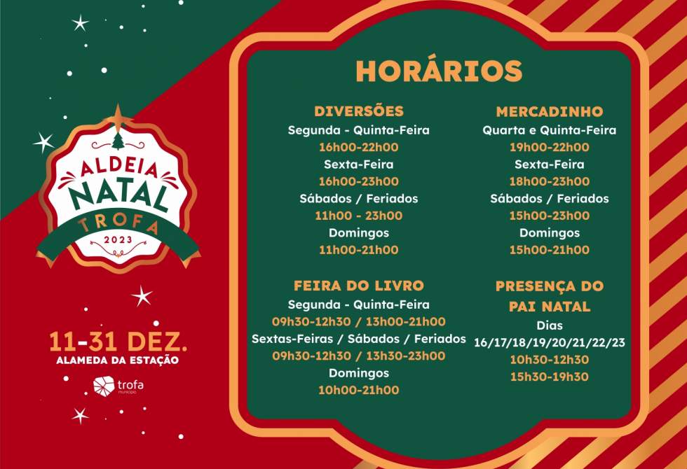 PROGRAMAÇÃO DA ALDEIA DE NATAL TROFA 2023 