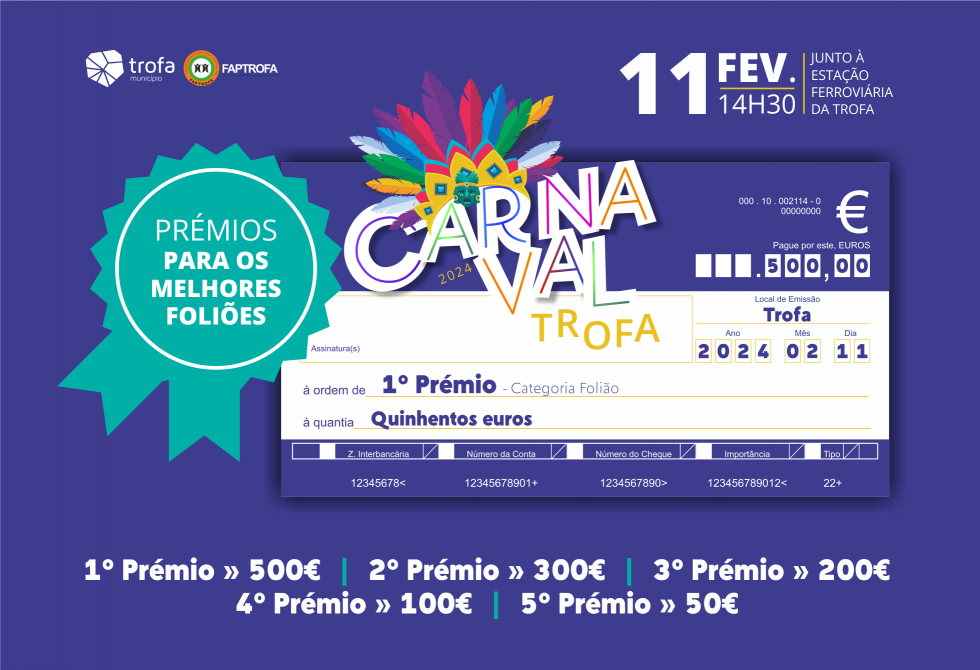 CARNAVAL MAIS FAMILIAR DE PORTUGAL COM PRÉMIOS PARA OS MELHORES FOLIÕES A 11 DE FEVEREIRO